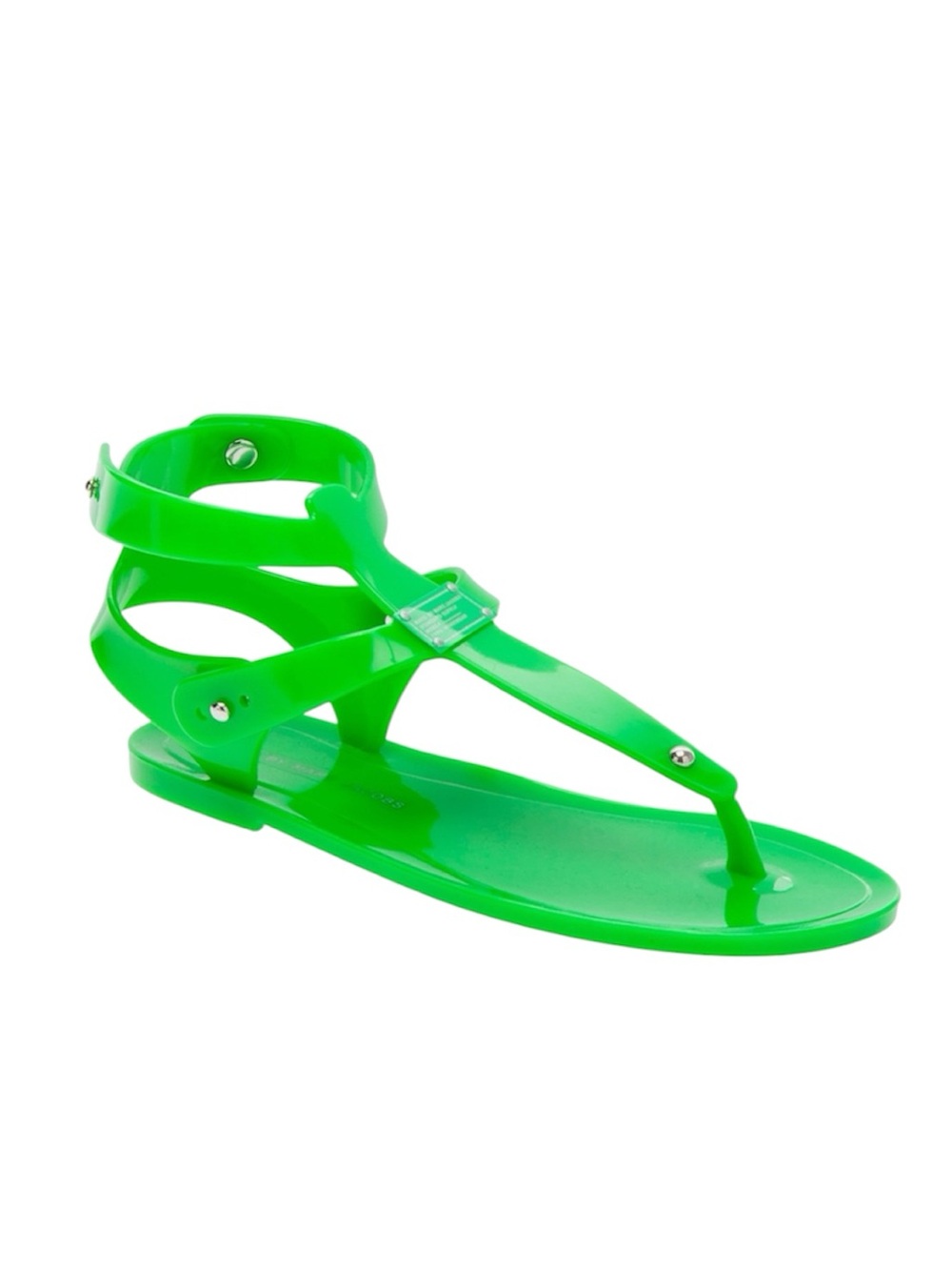 Marc by Marc Jacobs Fluo Neon Green Jelly Ankle Strap Sandals Sz 37